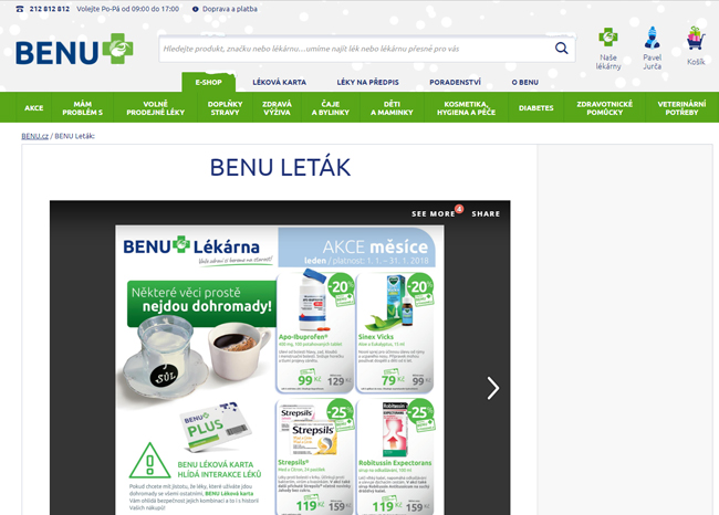 Eshop Benu leták