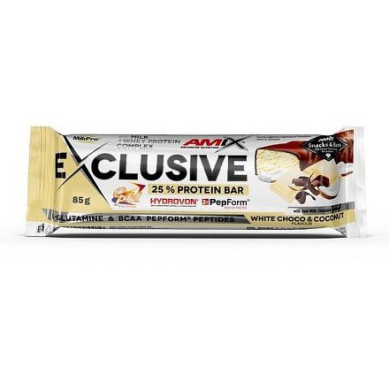 Exclusive protein bar 85g bílá čokoláda a kokos