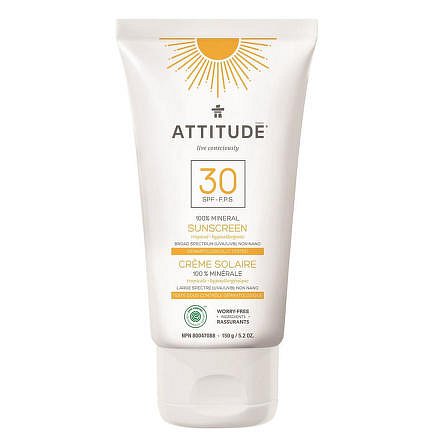 100 % minerální opalovací krém ATTITUDE  (SPF 30 ) s vůní Tropical 150 g