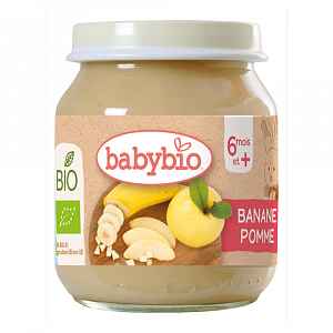 BABYBIO Bio banán a jablko 130 g