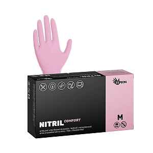 Nitrilové rukavice Espeon Nitril Comfort - 100 ks, růžové, velikost M (100034)
