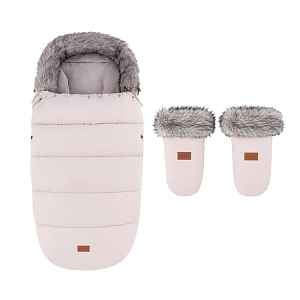 PETITE&MARS Set zimní fusak Comfy 4v1 + rukavice na kočárek Fjora Rose Petal