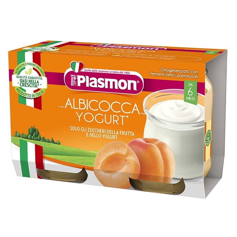 PLASMON Dezert bezlepkový jogurt a meruňka 6m+ 2 x 120 g