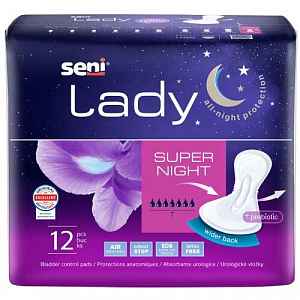 SENI LADY SUPER NIGHT VLOŽKY ABSORPČNÍ PRO ŽENY, NOČNÍ, 18X37CM, 1000ML,