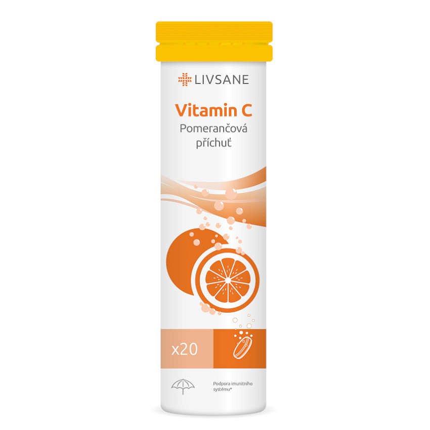 LIVSANE Šumivé tablety CZ Vitamin C pomeranč 20ks