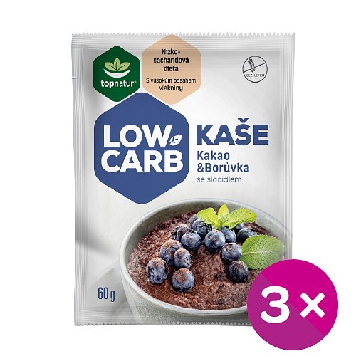 Topnatur LOW CARB kaše kakao borůvka 3x60g