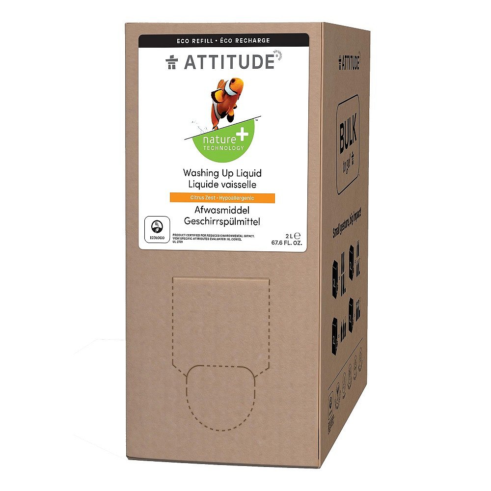 ATTITUDE Prostředek na mytí nádobí s vůní citronové kůry náhradní kanystr 2 l