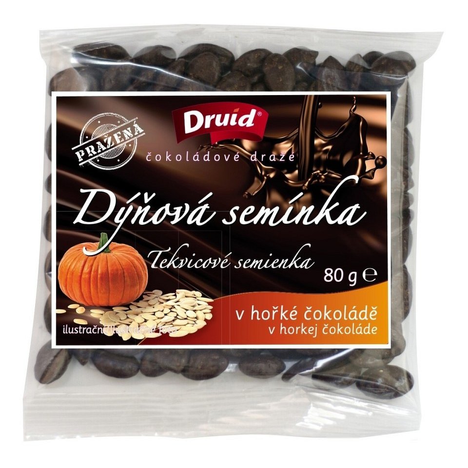 Dýňová semínka v hořké čokoládě DRUID 80g