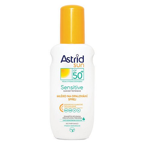 Mléko na opalování pro citlivou pokožku ve spreji OF 50+ 150 ml