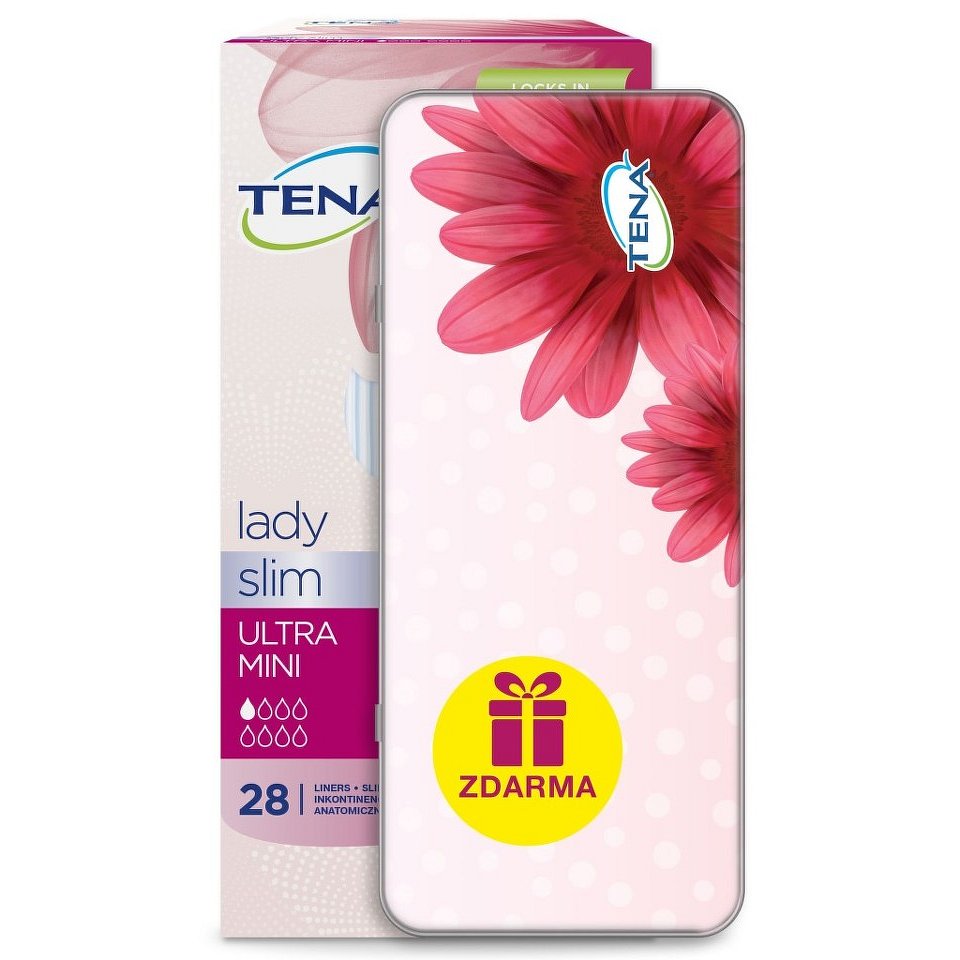 TENA Lady Slim Ultra Mini 28 ks + dárek cestovní krabička - II.jakost