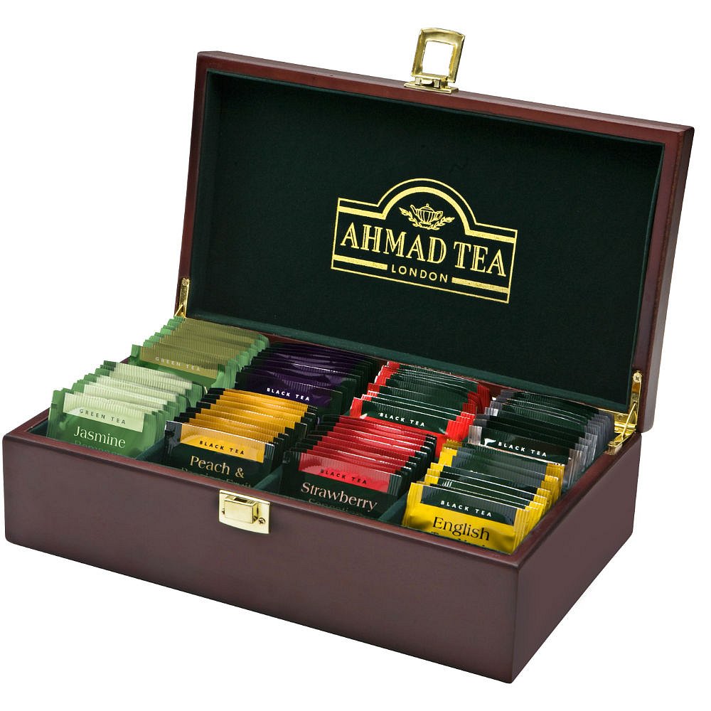 AHMAD TEA Dřevěná kazeta Tea Keeper 80x2g