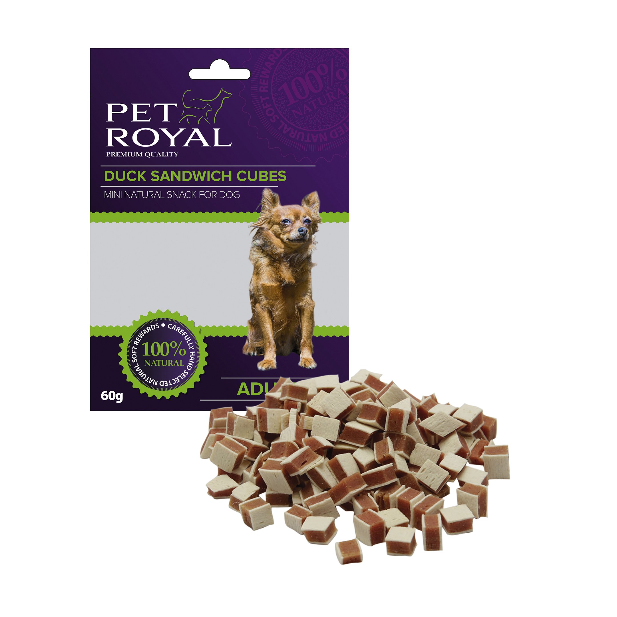 Pet Royal Dog Mini kachni sandwich kostky 60g