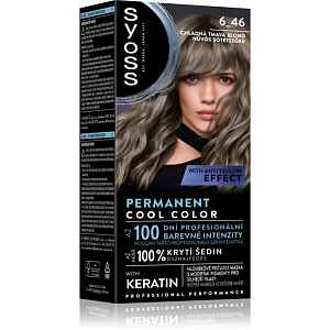 Syoss Permanent Cool Color permanentní barva na vlasy s chladným podtónem odstín 6_46 Chladná tmavá blond 1 ks