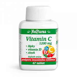 MEDPHARMA Vitamin C 1200 mg se šípky + vitamin D + zinek 67 tablet
