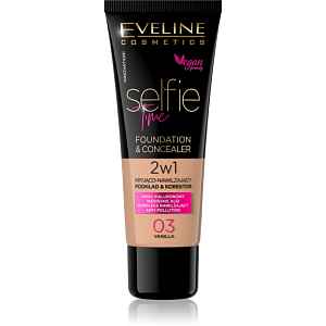 Eveline Cosmetics Selfie Time make-up a korektor 2 v 1 odstín 03 Vanilla 30 ml