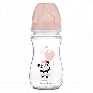 CANPOL BABIES Láhev TOYS 240ml 0% BPA - růžová