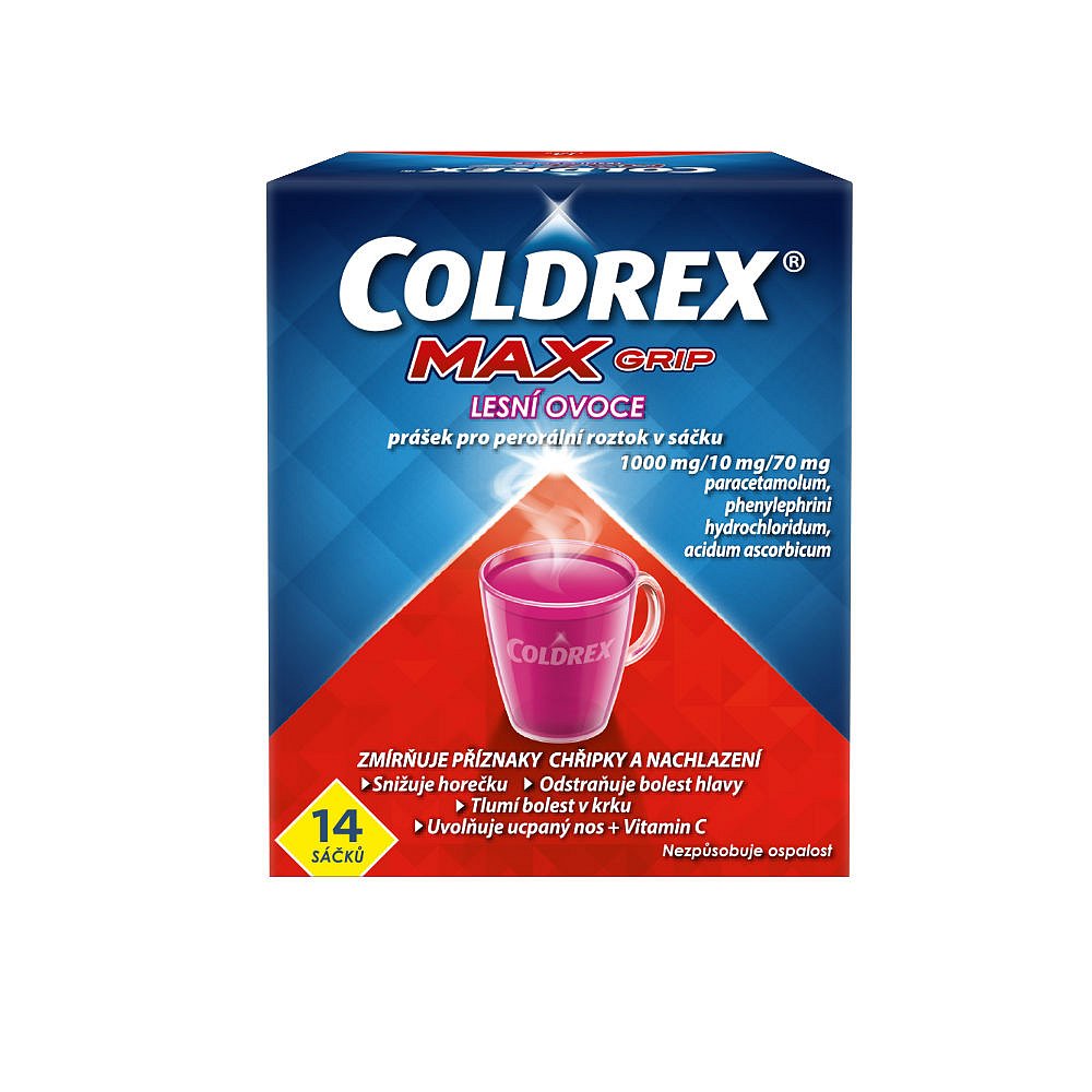 Coldrex MAXGrip horký nápoj lesní ovoce 14 ks