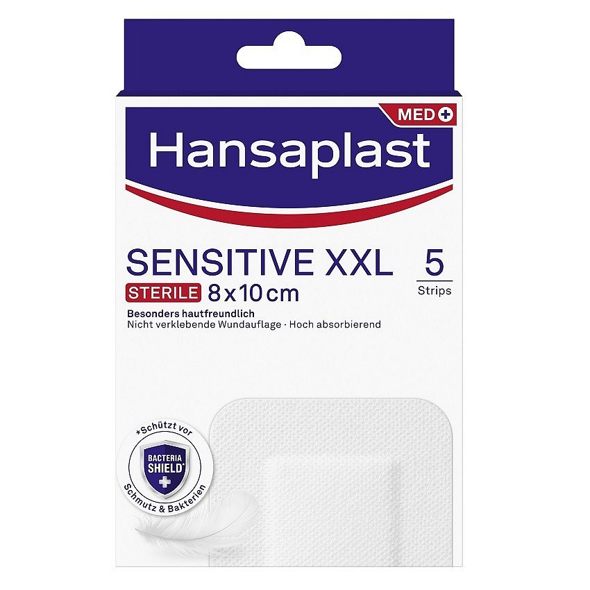 Hansaplast Sensitive XXL elastická náplast 8x10cm 5ks