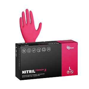 Silné nitrilové rukavice Espeon Nitril Premium 3 - 100 ks, červené, velikost L (100160)