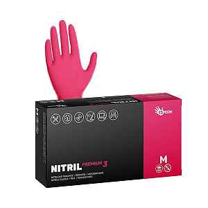 Silné nitrilové rukavice Espeon Nitril Premium 3 - 100 ks, červené, velikost M (100159)