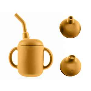 Zopa Silikonový hrníček 2v1, Mustard Yellow 4