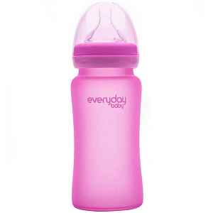 Láhev sklo, senzor, 240ml pink