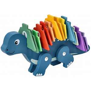 Adam Toys Edukační hračka puzzle s čísly - Dinosaurus - modrý