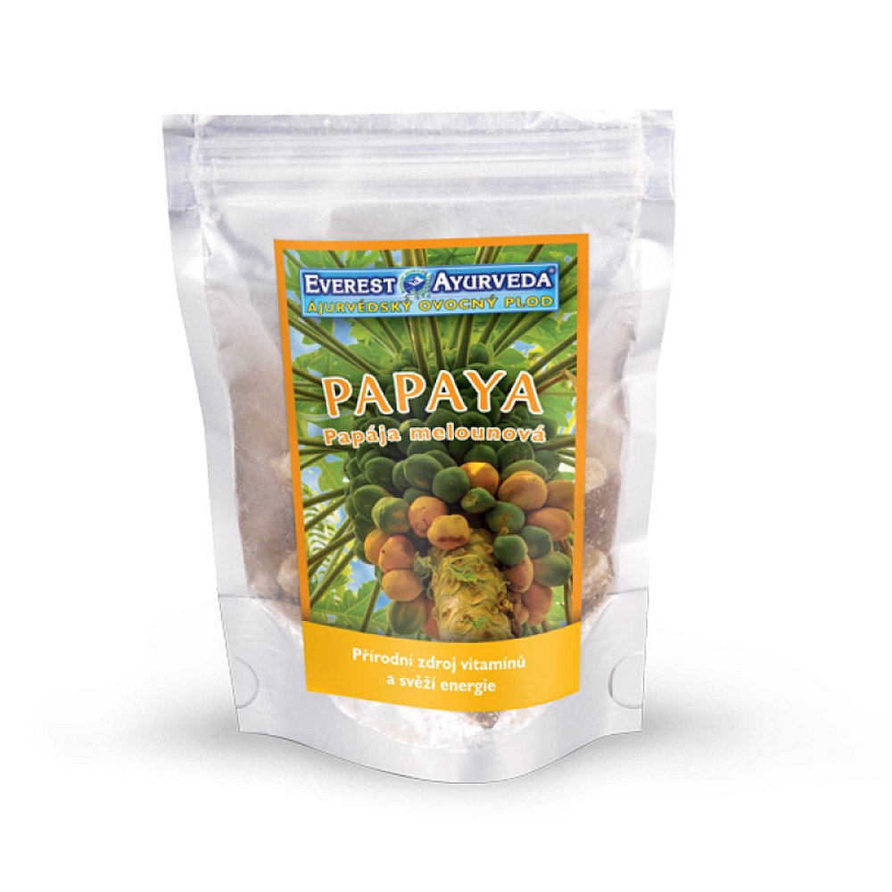 EVEREST-AYURVEDA PAPAYA Vitamín A, C & vápník 100 g sušeného ovoce