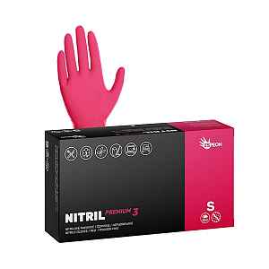 Silné nitrilové rukavice Espeon Nitril Premium 3 - 100 ks, červené, velikost S (100158)