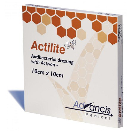 Actilite 10x10cm krytí antimikrob.s medem 10ks