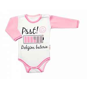 Body dlouhý rukáv - Psst! Dobíjím baterie, vel. 68