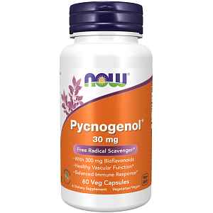 NOW Pycnogenol, 30 mg, 60 rostlinných kapslí