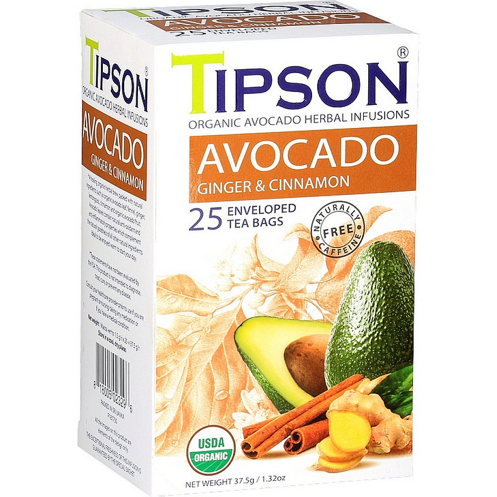 TIPSON Avocado ginger & cinnamon bylinný čaj BIO 25 sáčků