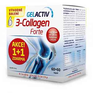 GelActiv 3-Collagen Forte 60+60 kapslí zdarma