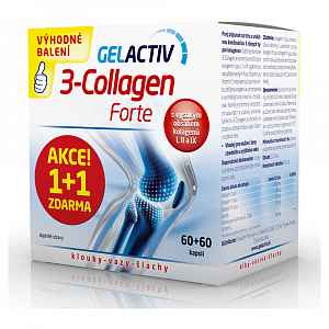 GelActiv 3-Collagen Forte 60+60 kapslí zdarma