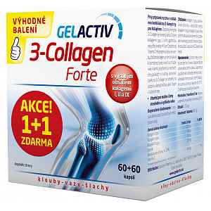 GelActiv 3-Collagen Forte 60+60 kapslí zdarma