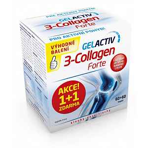 GelActiv 3-Collagen Forte 60+60 kapslí zdarma