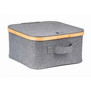 G21 Úložný box 30 x 30 x 15 cm bambusový s víkem, šedý
