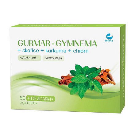 GURMAR-GYMNEMA+skořice+kurkuma 60 vega tob.SETARIA