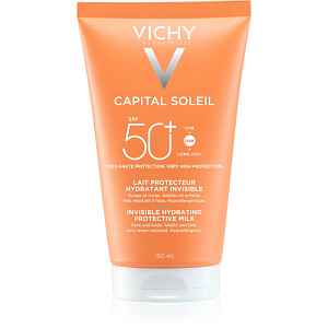 Vichy Capital Soleil Invisible Hydrating Protective Milk ochranné mléko na obličej a tělo SPF 50+ 150 ml