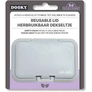 Dooky Reusable Lid Grey Card uzávěr na vlhčené ubrousky 1 ks