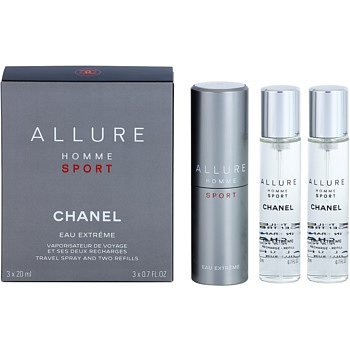 Chanel Allure Homme Sport Eau Extreme toaletní voda (1x plnitelná + 2x náplň) pro muže 3 x 20 ml