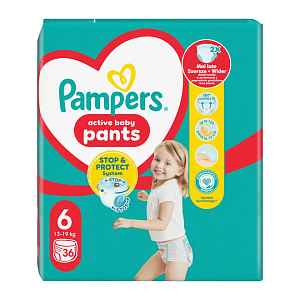 Pampers Plenkové kalhotky Active Baby, 14–19 kg, vel. 6 36 ks 36 ks