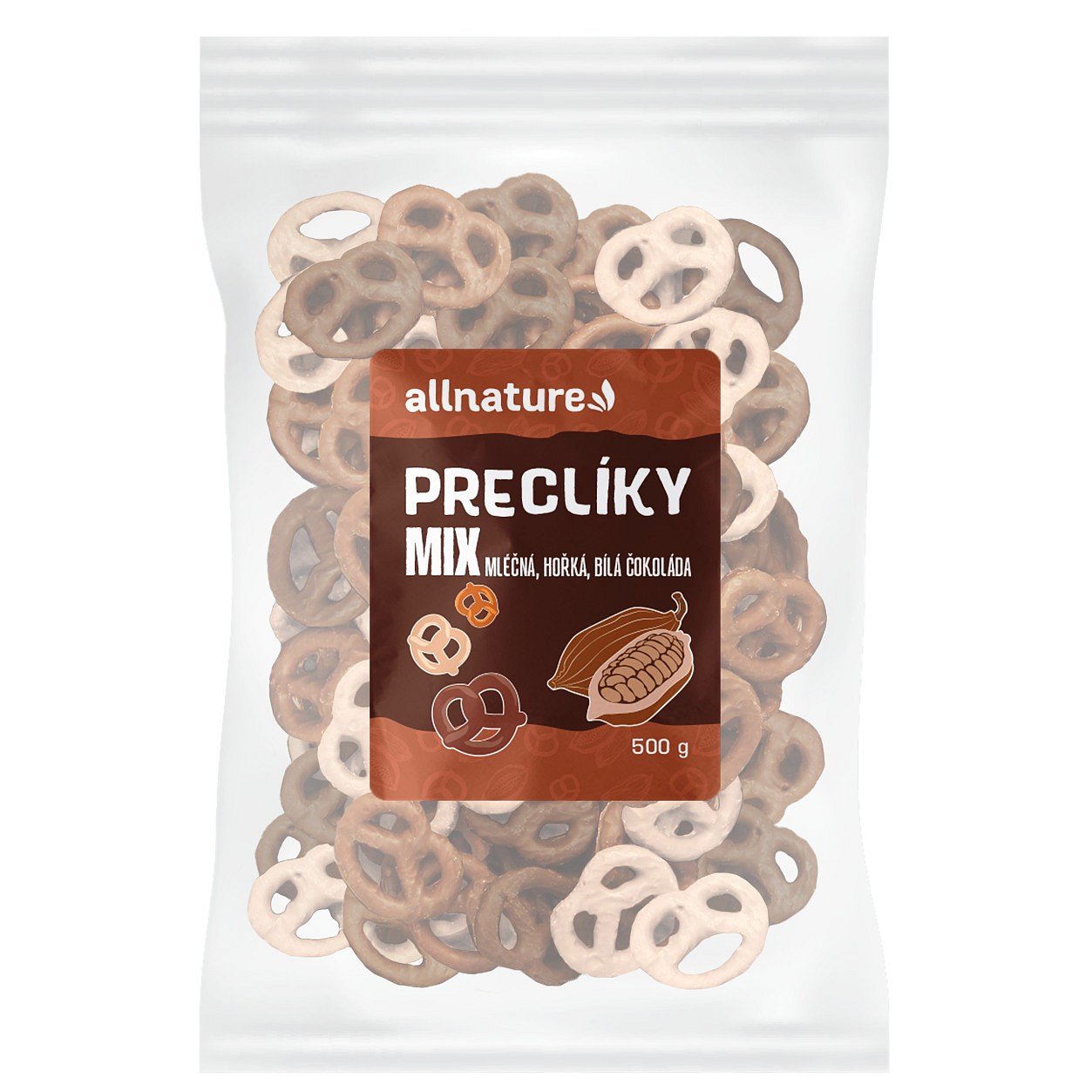 Allnature Preclíky mix (mléčná, hořká, bílá čokoláda) 500g