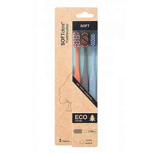 Soft Dent Eco zubní kartáček soft 3 ks - 100 dní na vrácení zboží