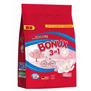 Bonux Color Pure Magnolia prací prášek, 20 praní 1,5 kg