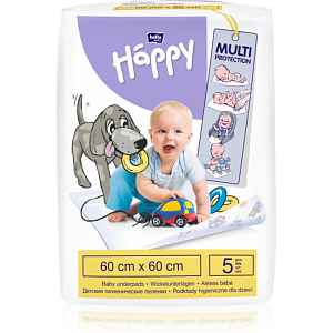 BELLA Baby Happy Baby Underpads jednorázové přebalovací podložky 60x60cm 5 ks