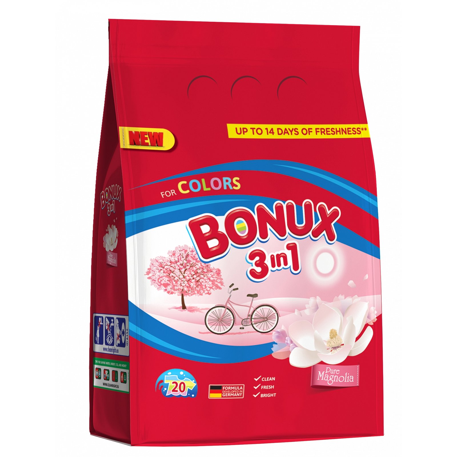 Bonux Color Pure Magnolia prací prášek, 20 praní 1,5 kg