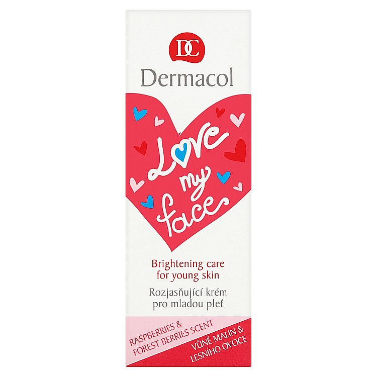 Dermacol Love My Face regenerační a rozjasňující krém pro mladou pleť s vůní malin a lesního ovoce 50 ml