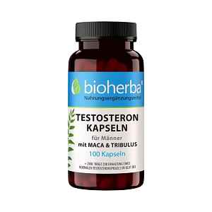 Testosteronové kapsle pro muže s macou a tribulusem - 100 kapslí - Bioherba
